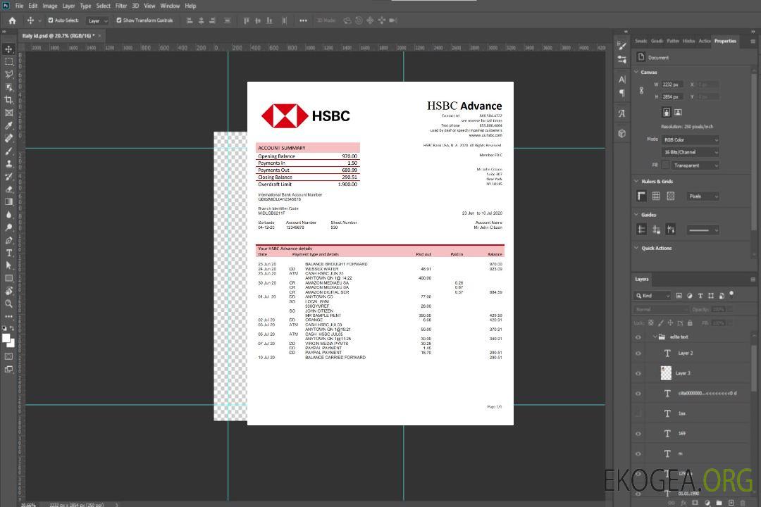 États-Unis HSBC template